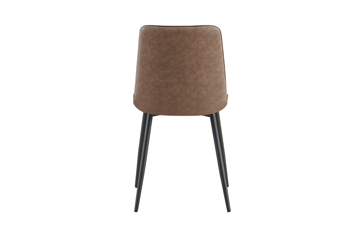 Rousseau - Set van 4 stoelen Furas Vintage PU Bruin - 88x46.5x59.5 cm