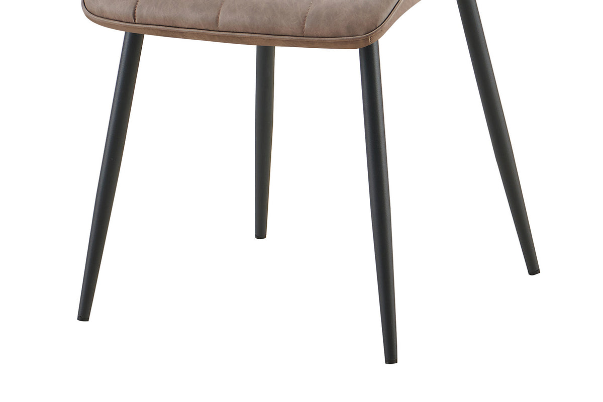 Rousseau - Set van 4 stoelen Furas Vintage PU Bruin - 88x46.5x59.5 cm