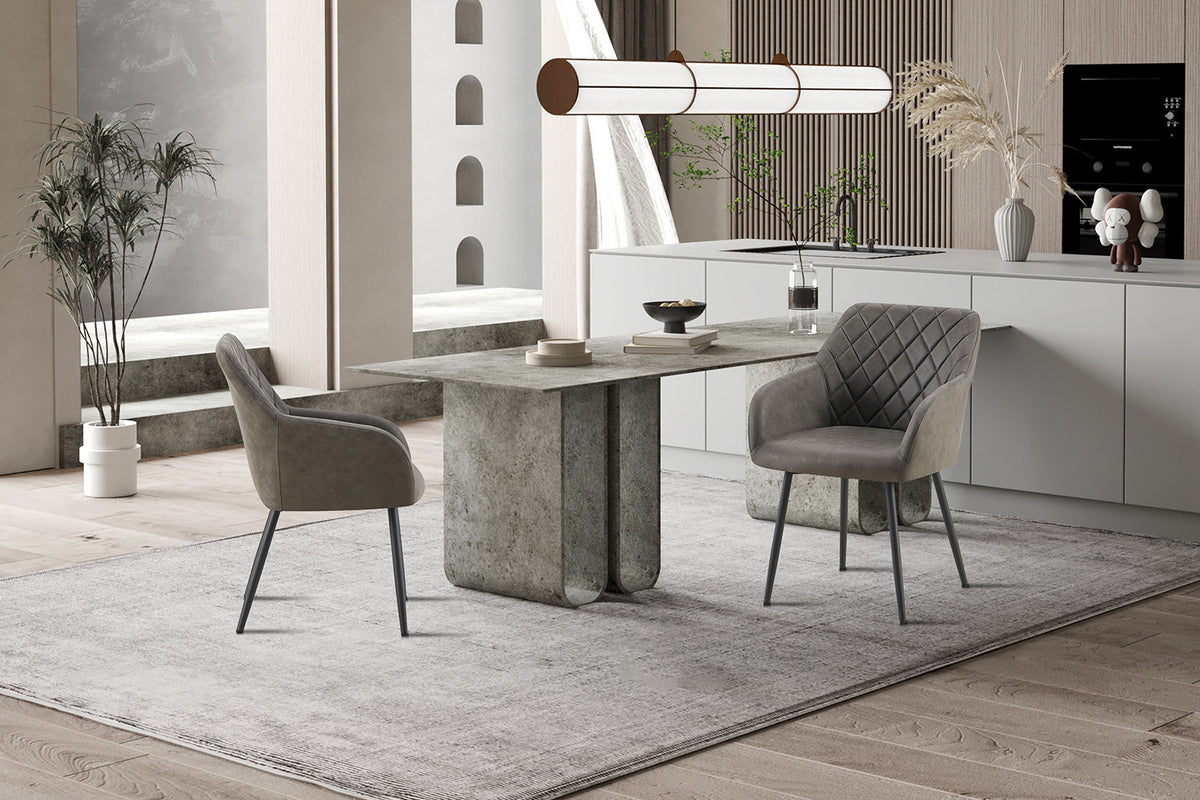 Rousseau - Stoel Peron - Micro fiber PU Grijs - 82x55.5x62 cm