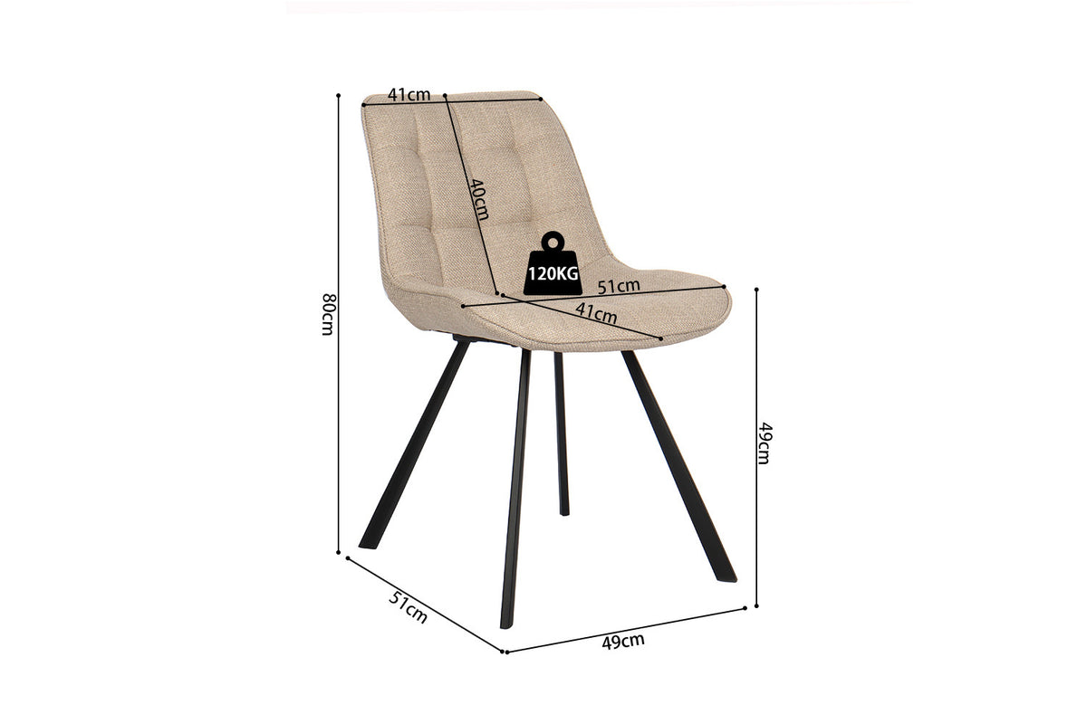 Rousseau - Stoel Ariba - Stof Beige - 80x51x61 cm