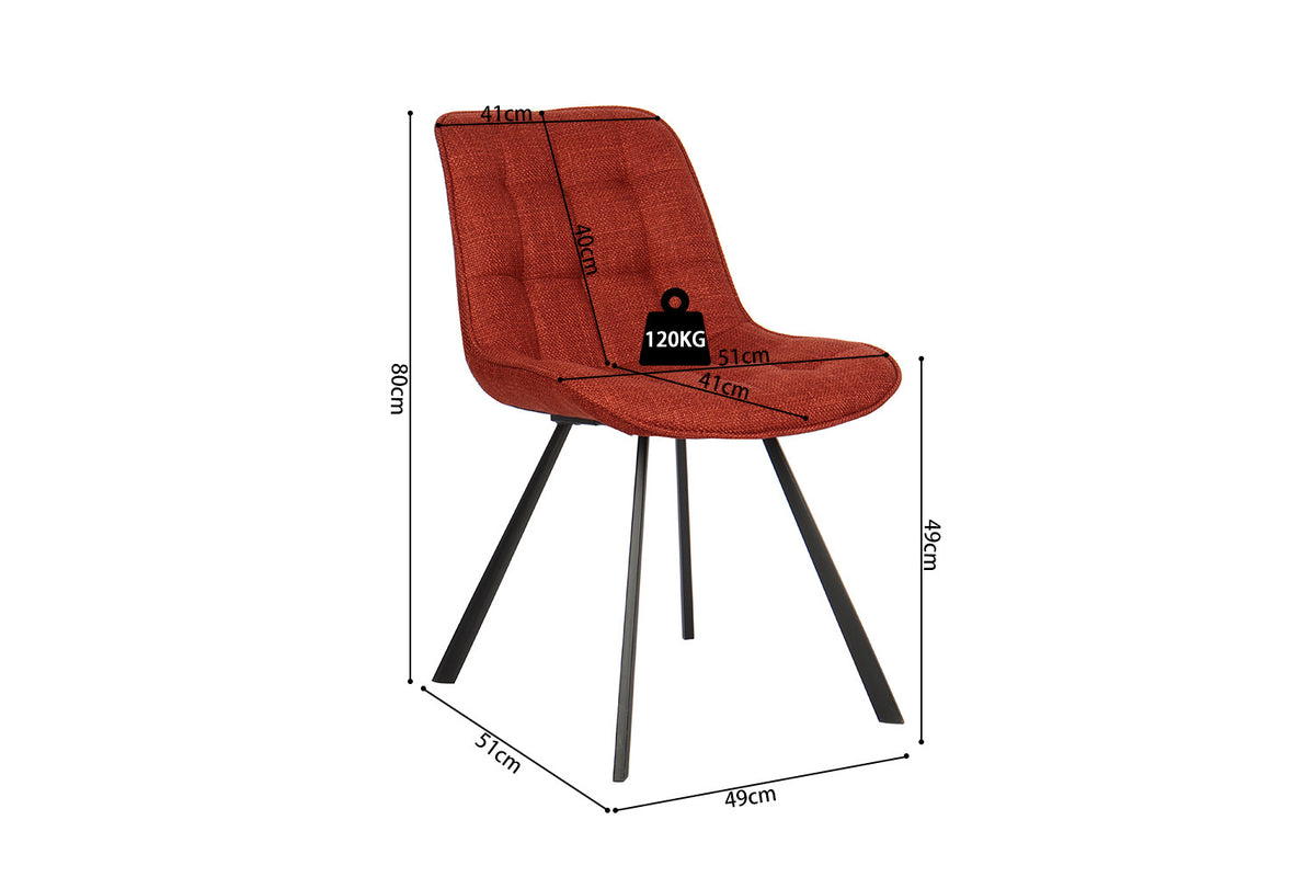 Rousseau - Stoel Ariba - Stof Rood - 80x51x61 cm