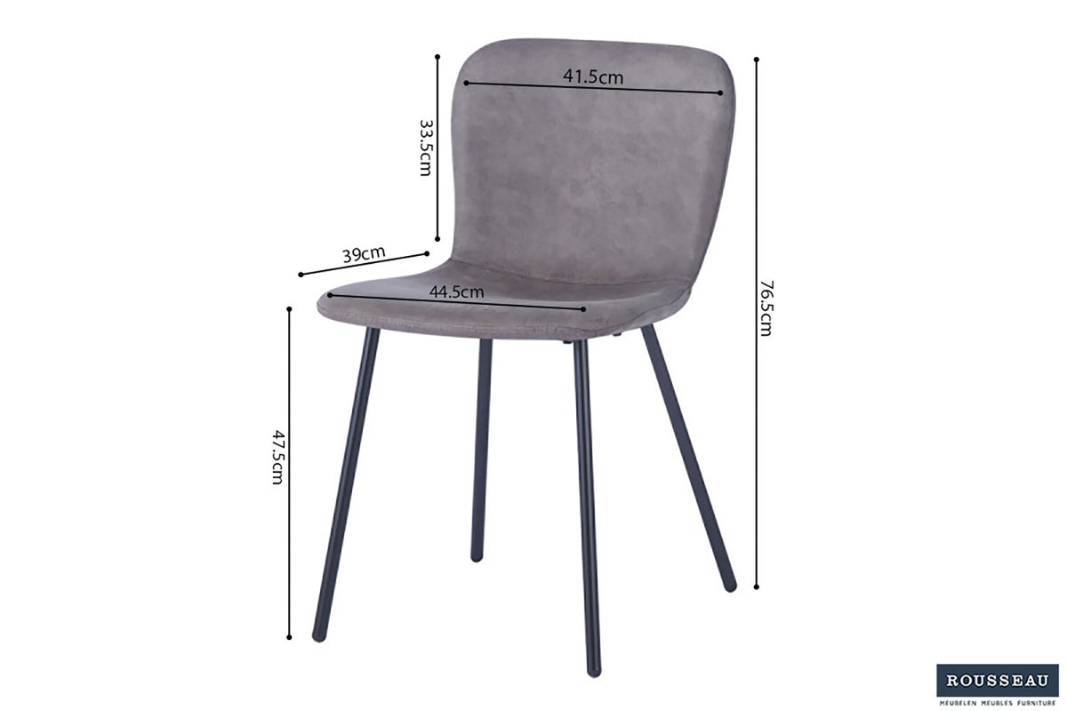 Rousseau - Stoel Susan - PU Taupe - 77x45x52 cm