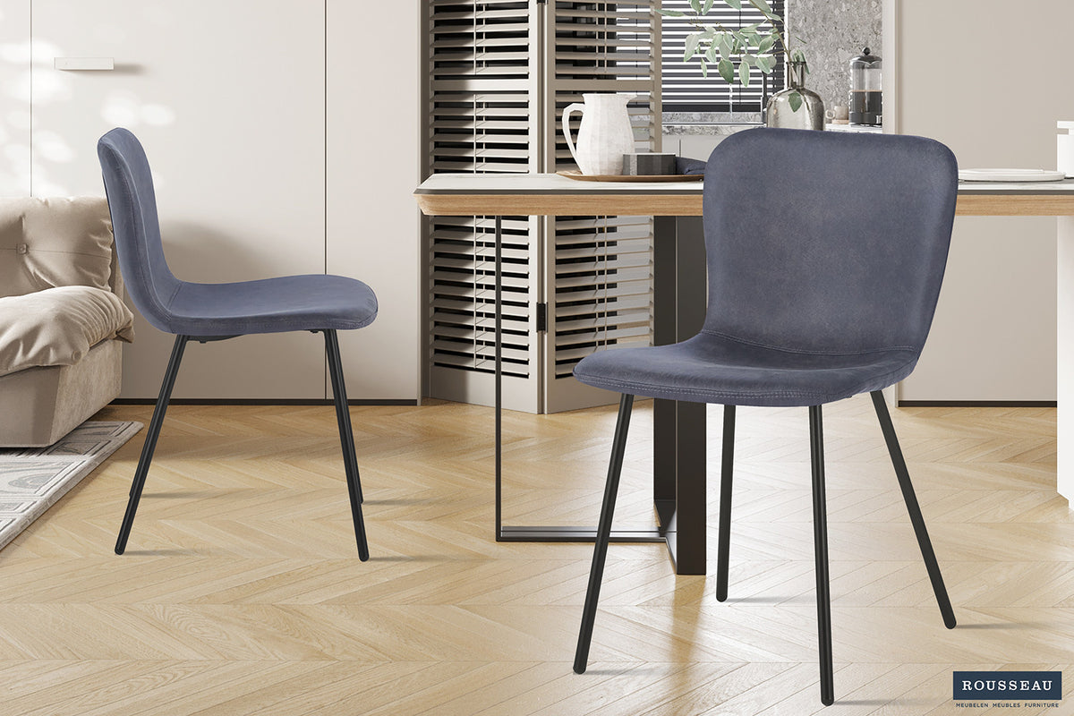 Rousseau - Stoel Susan - PU Donkergrijs - 77x45x52 cm