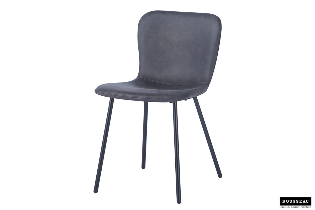 Rousseau - Stoel Susan - PU Donkergrijs - 77x45x52 cm