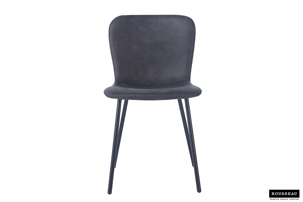 Rousseau - Stoel Susan - PU Donkergrijs - 77x45x52 cm