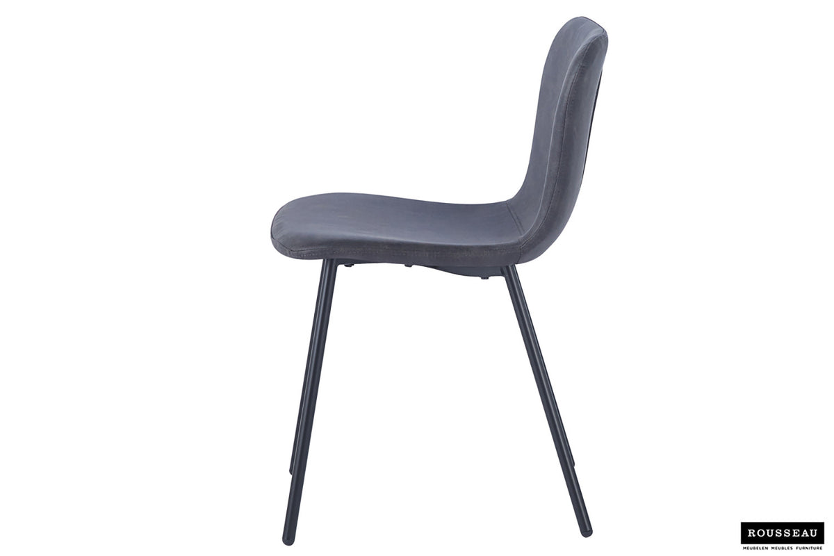 Rousseau - Stoel Susan - PU Donkergrijs - 77x45x52 cm