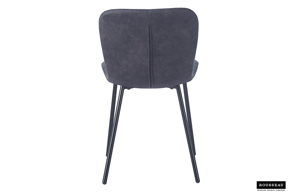 Rousseau - Stoel Susan - PU Donkergrijs - 77x45x52 cm