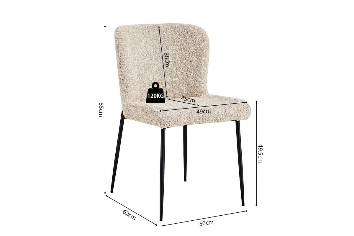 Rousseau - Stoel Lisa Boucle - Beige - 85x50x62 cm