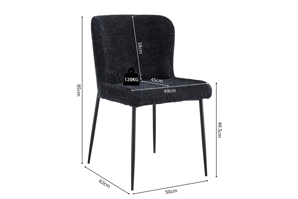 Rousseau - Stoel Lisa Boucle - Donkergrijs - 85x50x62 cm