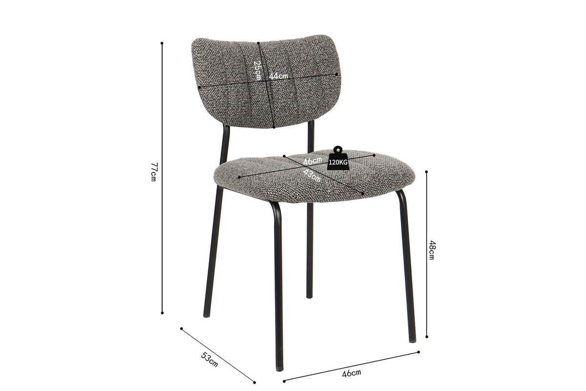 Rousseau - Stoel Antura - Stof Donkergrijs - 77x46x53 cm