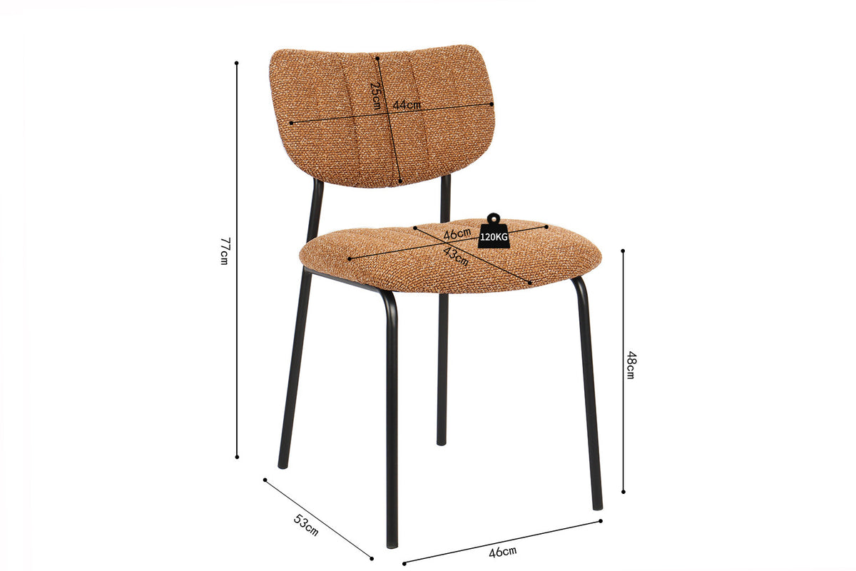 Rousseau - Stoel Antura - Stof Oranje - 77x46x53 cm