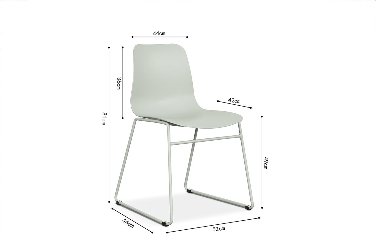 Rousseau - Stoel Marie PP Grijs-Groen - 81x52x44 cm