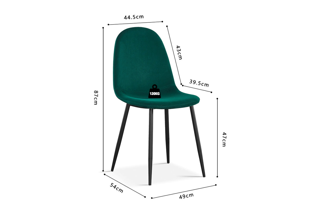 Rousseau - Stoel Boy - Fluweel Groen - 87x49x54 cm