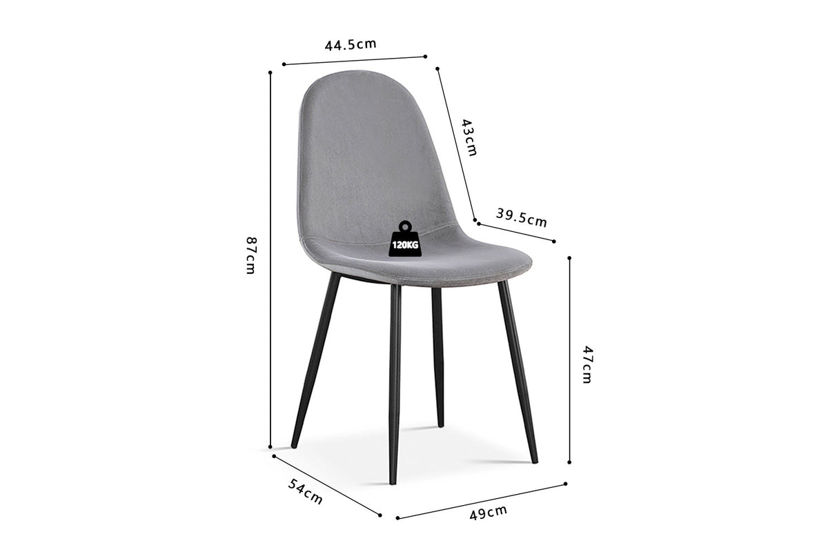 Rousseau - Stoel Boy - Fluweel Grijs - 87x49x54 cm