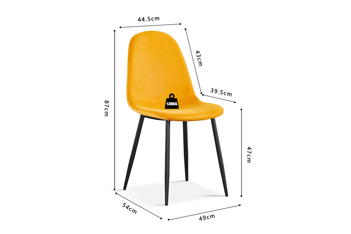 Rousseau - Stoel Boy - Fluweel Geel - 87x49x54 cm