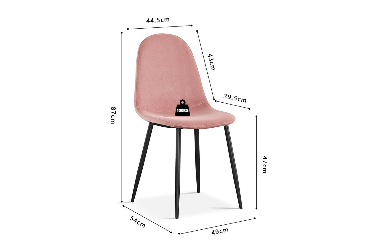 Rousseau - Stoel Boy - Fluweel Roze - 87x49x54 cm