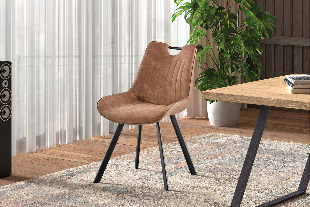 Rousseau - Stoel Pablo - Micro fiber PU Donker bruin - 87x54x63 cm