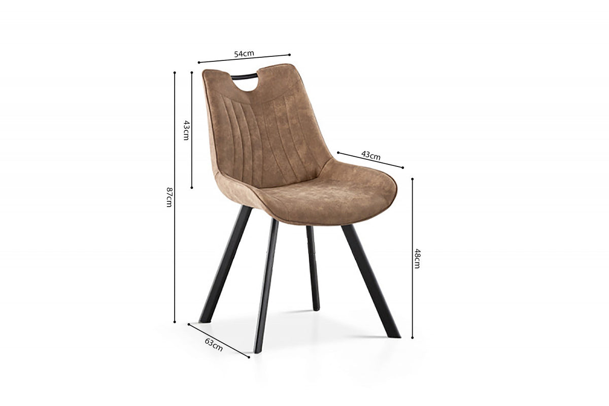 Rousseau - Stoel Pablo - Micro fiber PU Donker bruin - 87x54x63 cm