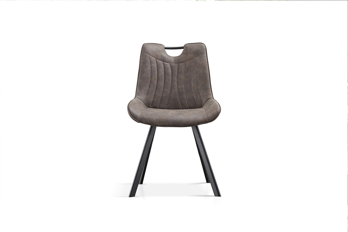 Rousseau - Chaise Pablo - Micro fibre PU Gris Foncé - 87x54x63 cm