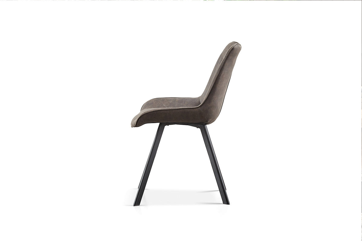 Rousseau - Chaise Pablo - Micro fibre PU Gris Foncé - 87x54x63 cm
