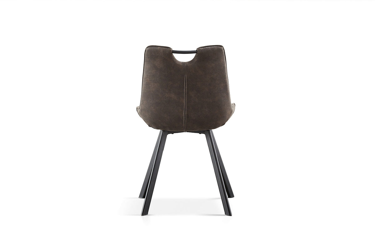 Rousseau - Chaise Pablo - Micro fibre PU Gris Foncé - 87x54x63 cm