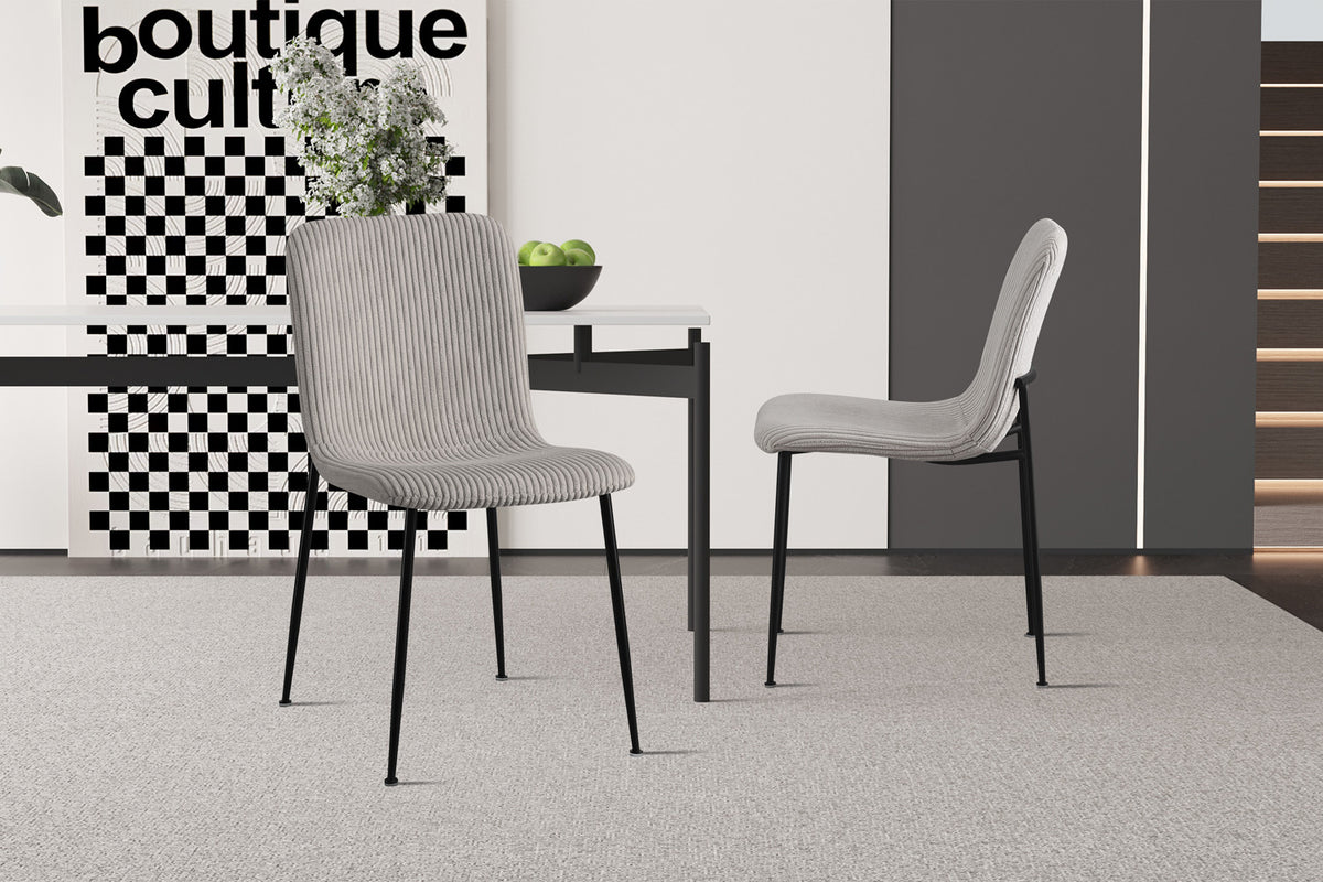 Rousseau - Stoel Alice Corduroy Lichtgrijs - 81,5x42x57 cm