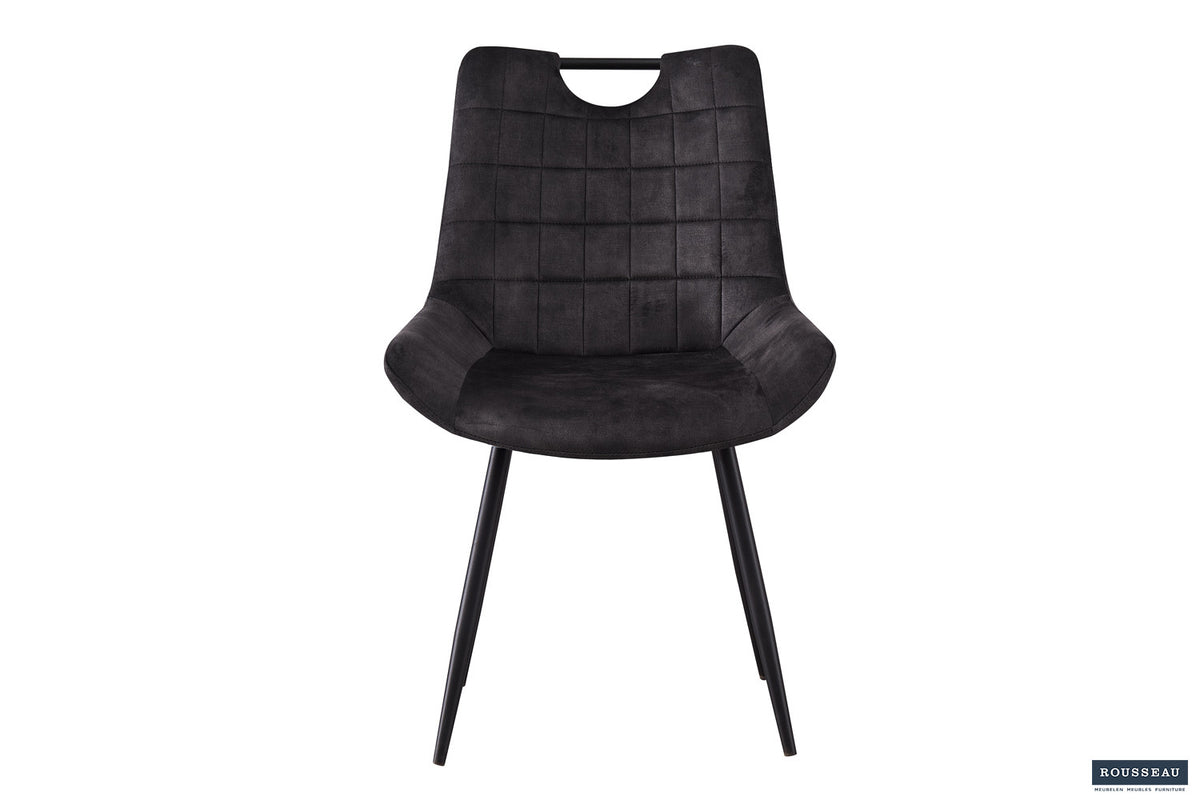 Rousseau - Stoel Nina - Fluweel Grijs - 84x56x62.5 cm