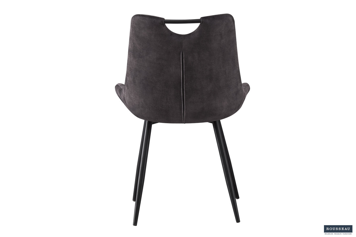 Rousseau - Stoel Nina - Fluweel Grijs - 84x56x62.5 cm