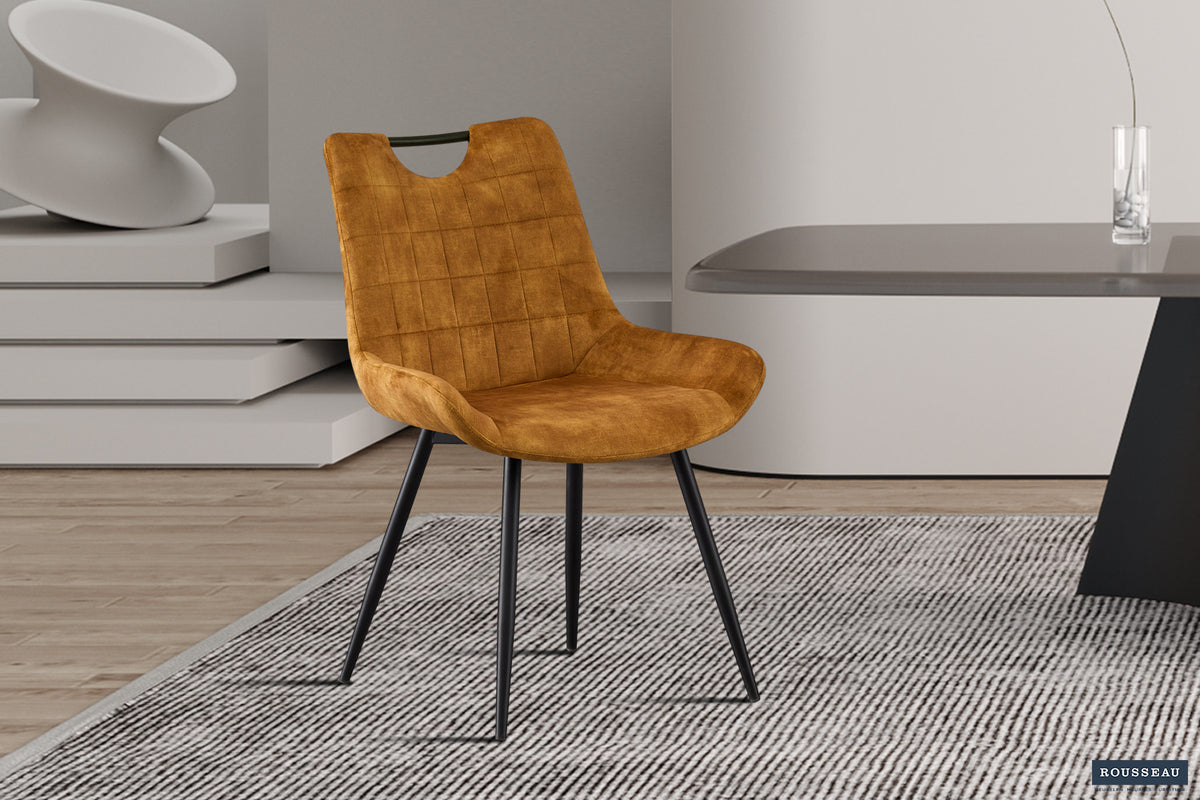 Rousseau - Stoel Nina - Fluweel Goud - 84x56x62.5 cm