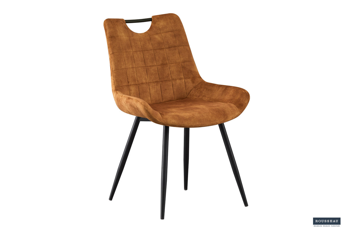 Rousseau - Stoel Nina - Fluweel Goud - 84x56x62.5 cm