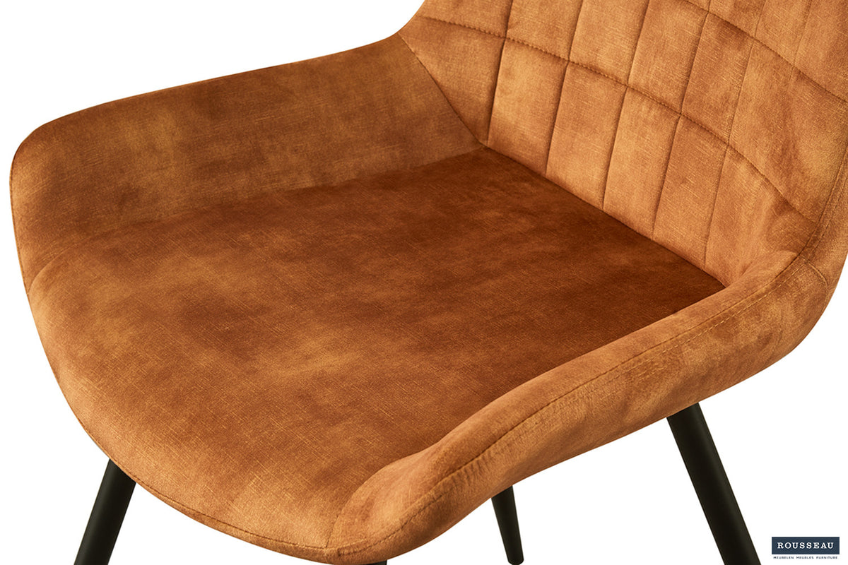 Rousseau - Stoel Nina - Fluweel Goud - 84x56x62.5 cm