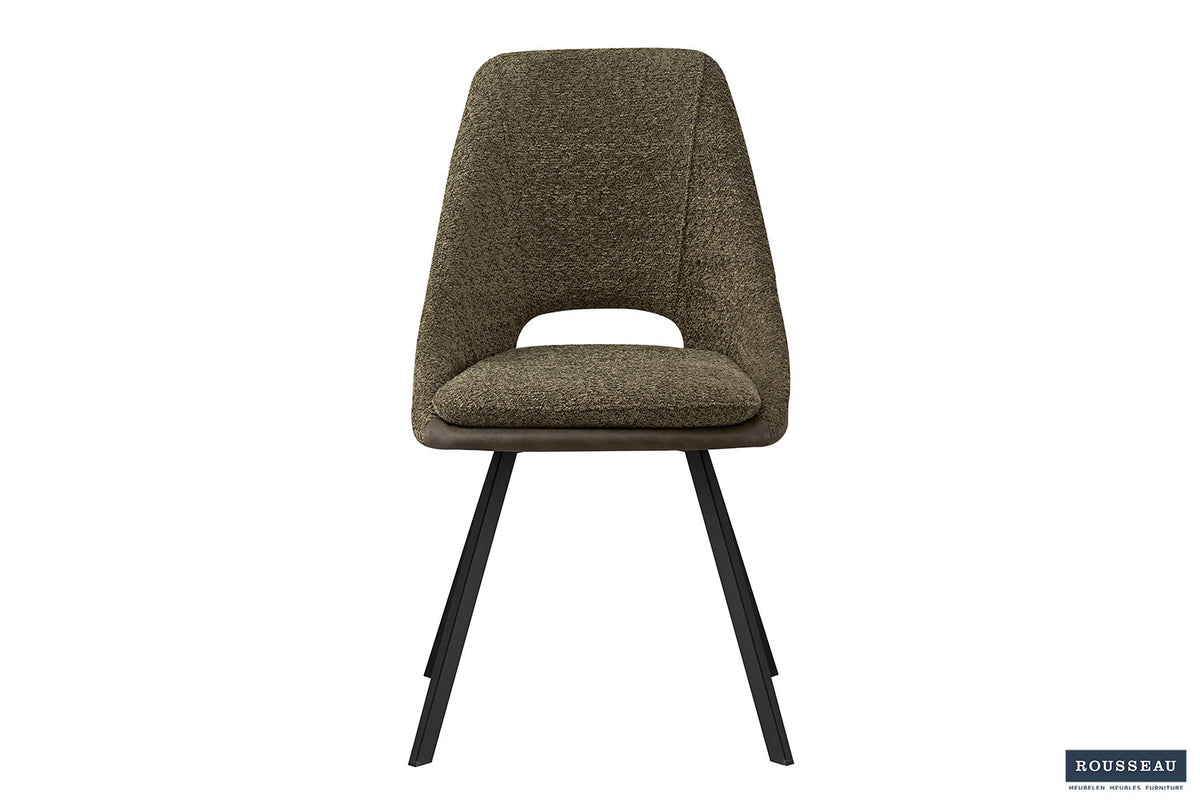Rousseau - Stoel Filou Boucle - Groen Rug PU Donkergroen - 85x48x56 cm