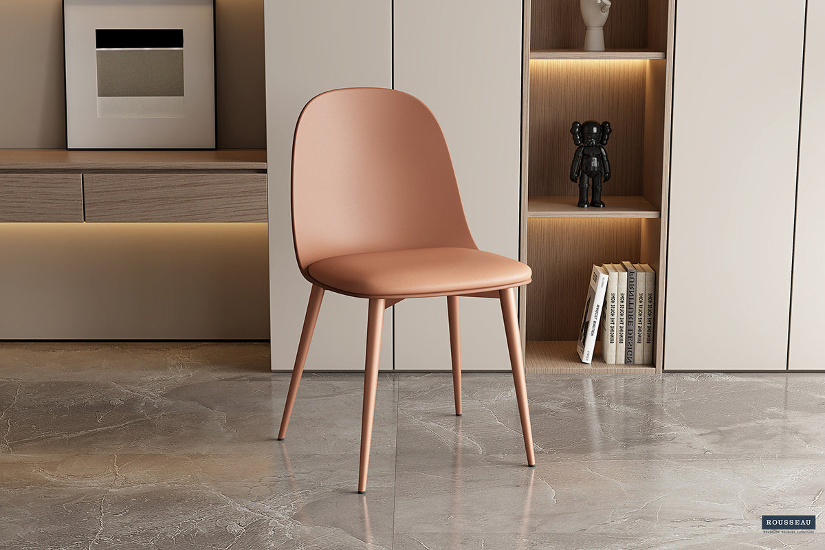 Rousseau - Chaise Jasmin Assise PP - PU Terre cuite - 81x51x44 cm