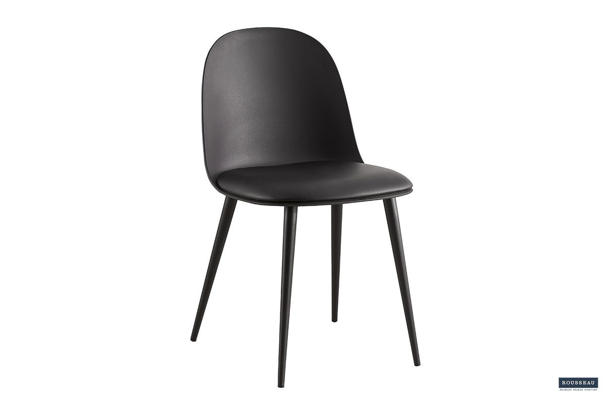 Rousseau - Stoel Jasmin - Zitting PP - PU Zwart - 81x51x44 cm