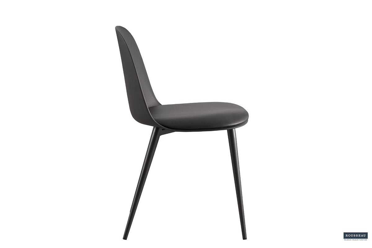 Rousseau - Stoel Jasmin - Zitting PP - PU Zwart - 81x51x44 cm