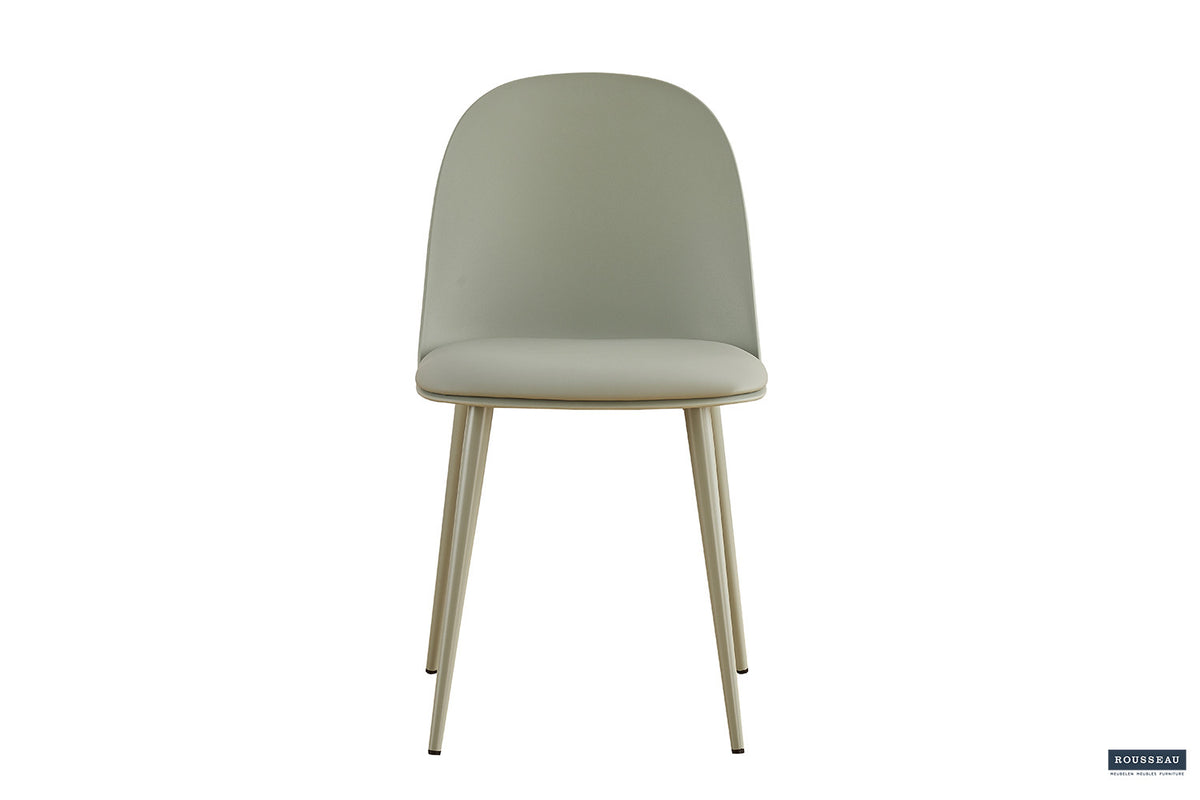 Rousseau - Chaise Jasmin Assise PP - PU Gris-vert - 81x51x44 cm