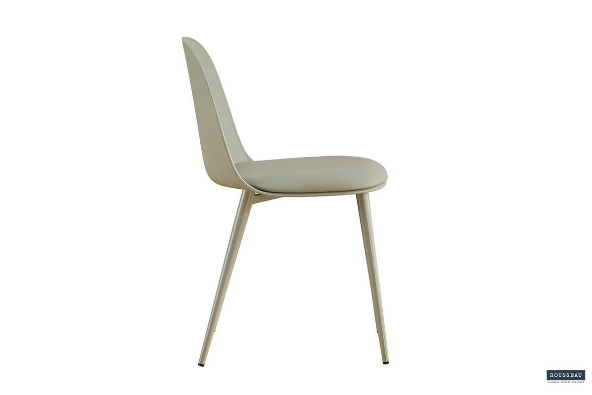 Rousseau - Chaise Jasmin Assise PP - PU Gris-vert - 81x51x44 cm