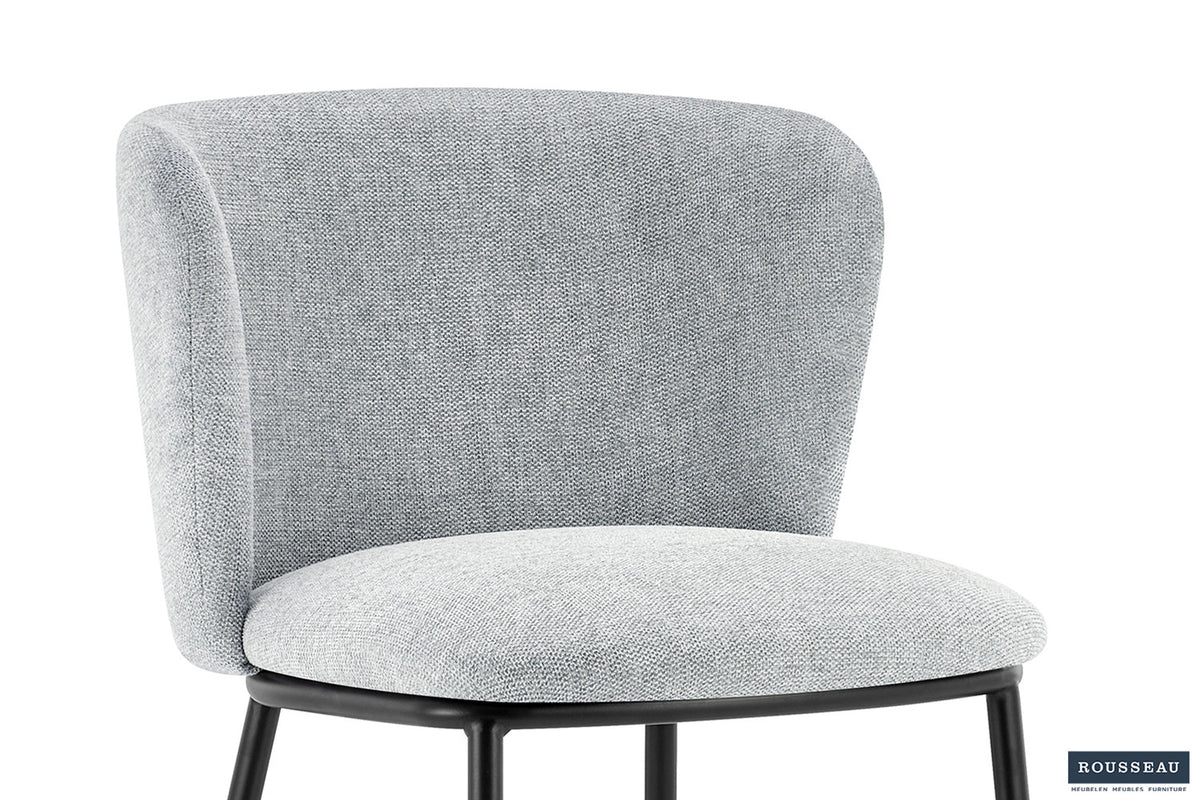 Rousseau - Chaise Arthur - Tissu Gris Clair - 76x52x54 cm