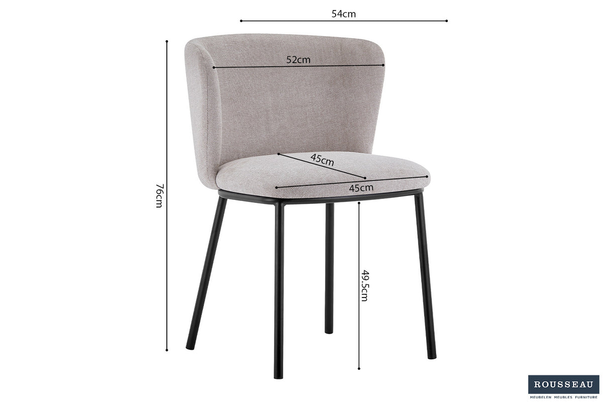 Rousseau - Stoel Arthur - Stof Beige - 76x52x54 cm