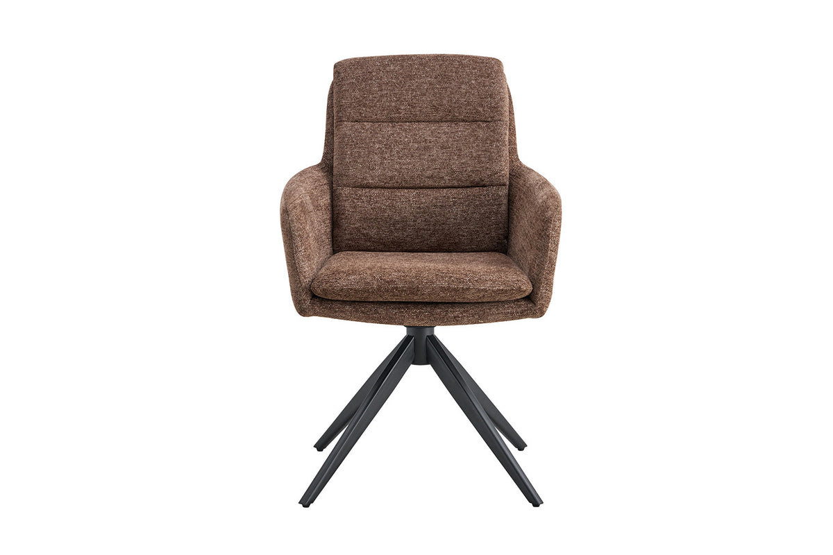 Rousseau - Chaise Lisold - Tissu Marron - 93x59x65 cm