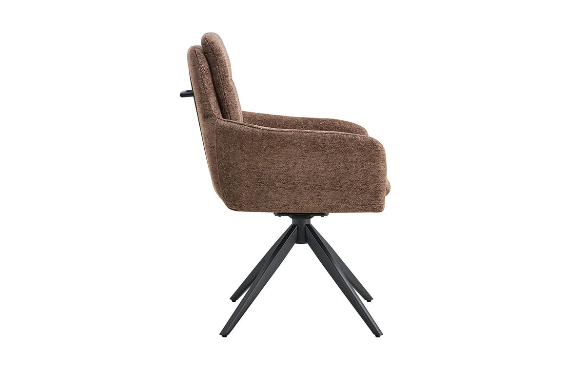 Rousseau - Chaise Lisold - Tissu Marron - 93x59x65 cm