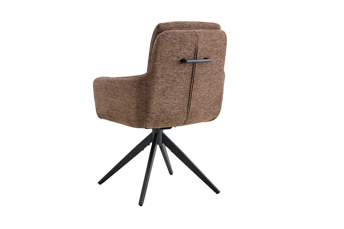 Rousseau - Chaise Lisold - Tissu Marron - 93x59x65 cm
