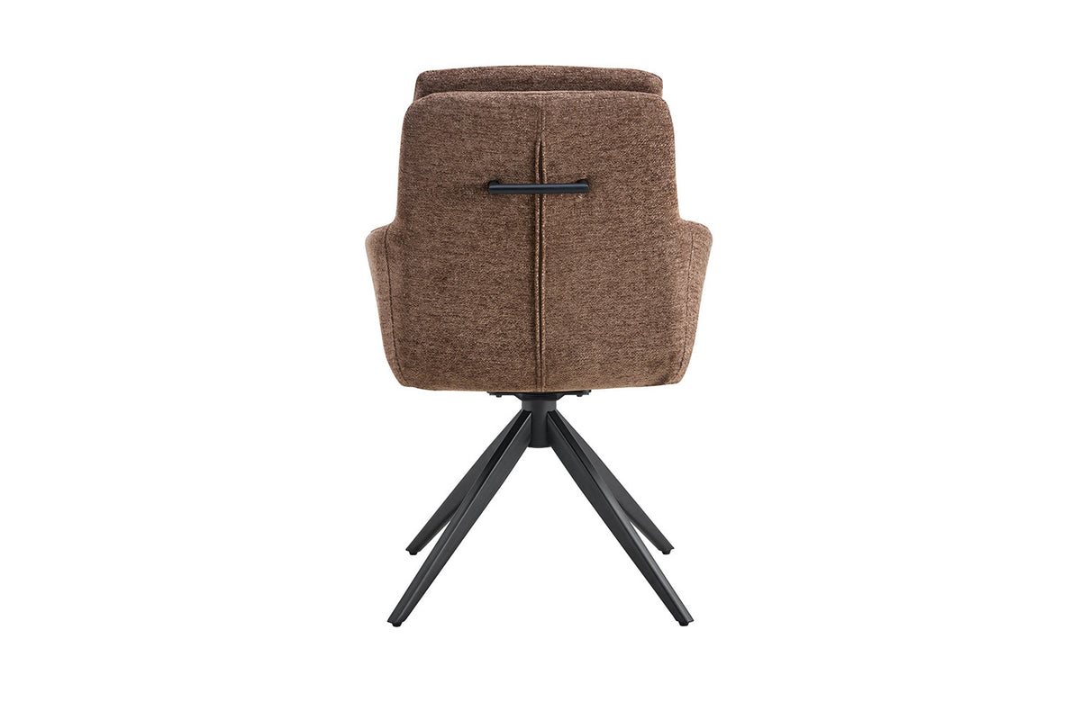 Rousseau - Chaise Lisold - Tissu Marron - 93x59x65 cm