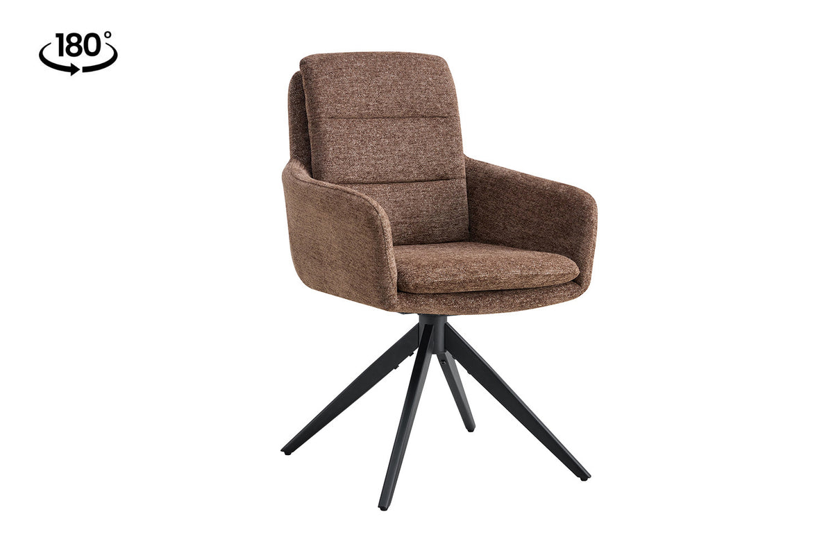 Rousseau - Chaise Lisold - Tissu Marron - 93x59x65 cm