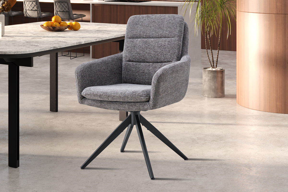 Rousseau - Stoel Lisold - Stof Donkergrijs - 93x59x65 cm