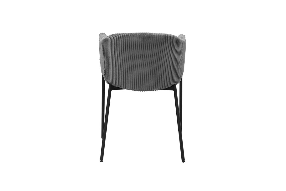 Rousseau - Chaise Hugo en Velours Côtelé Gris Foncé - 78x54x62 cm