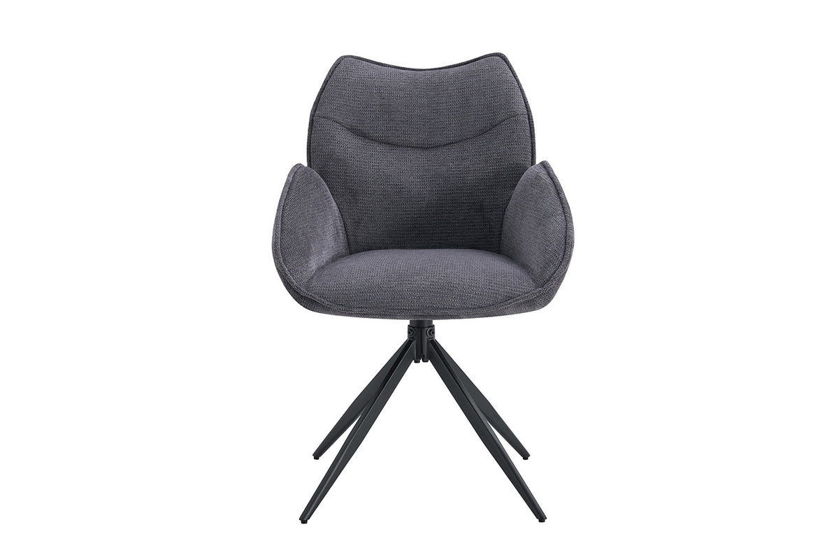 Rousseau - Stoel Mahi - Stof Donkergrijs - 90x59.5x66 cm