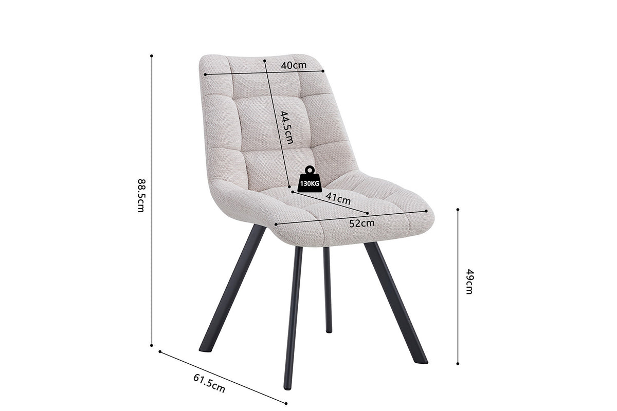 Rousseau - Stoel Lizzy - Stof Beige - 88.5x52x61.5 cm
