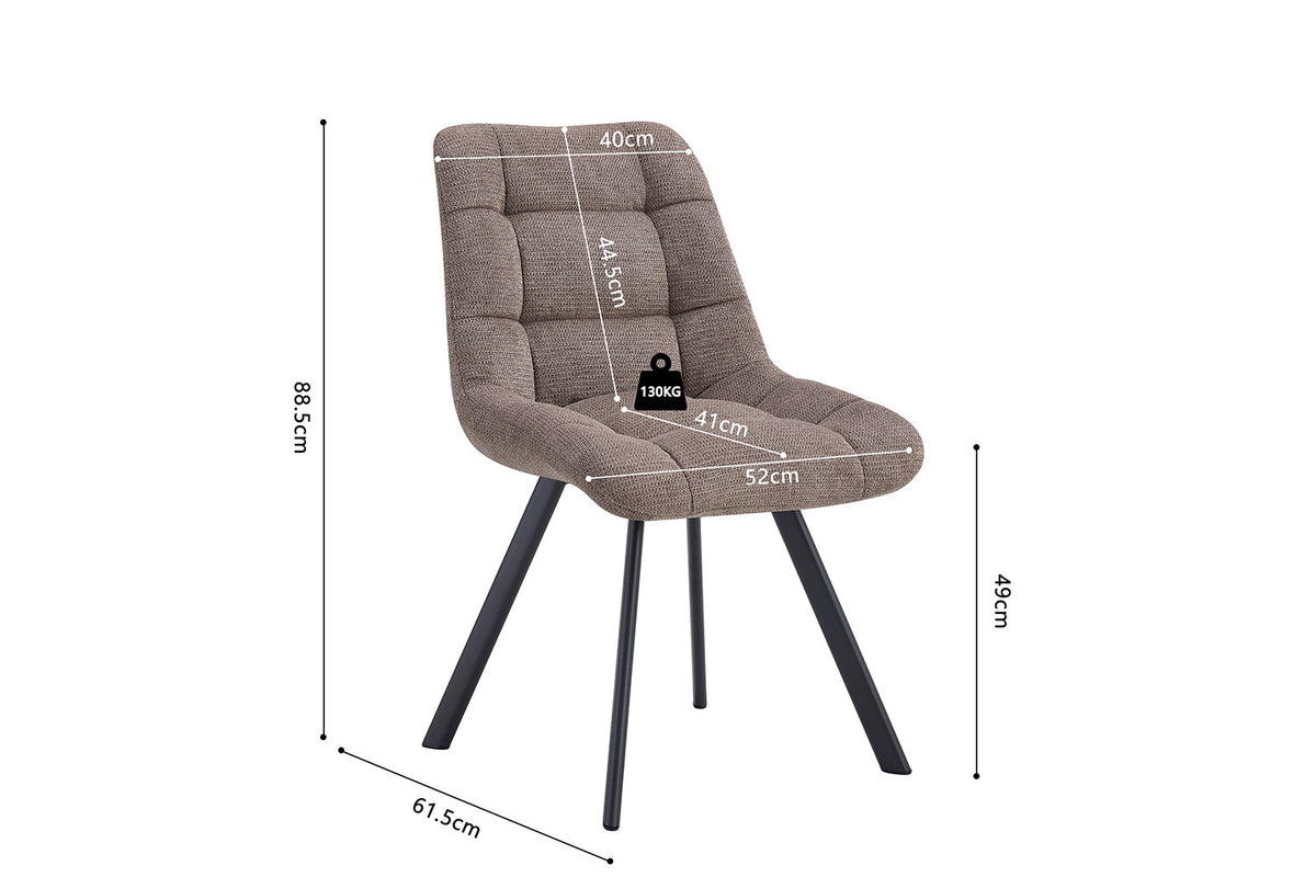 Rousseau - Chaise Lizzy Tissu Pepper - 88,5x52x61,5 cm