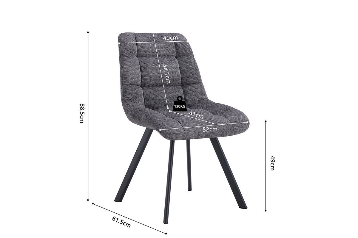 Rousseau - Stoel Lizzy - Stof Donkergrijs - 88.5x52x61.5 cm